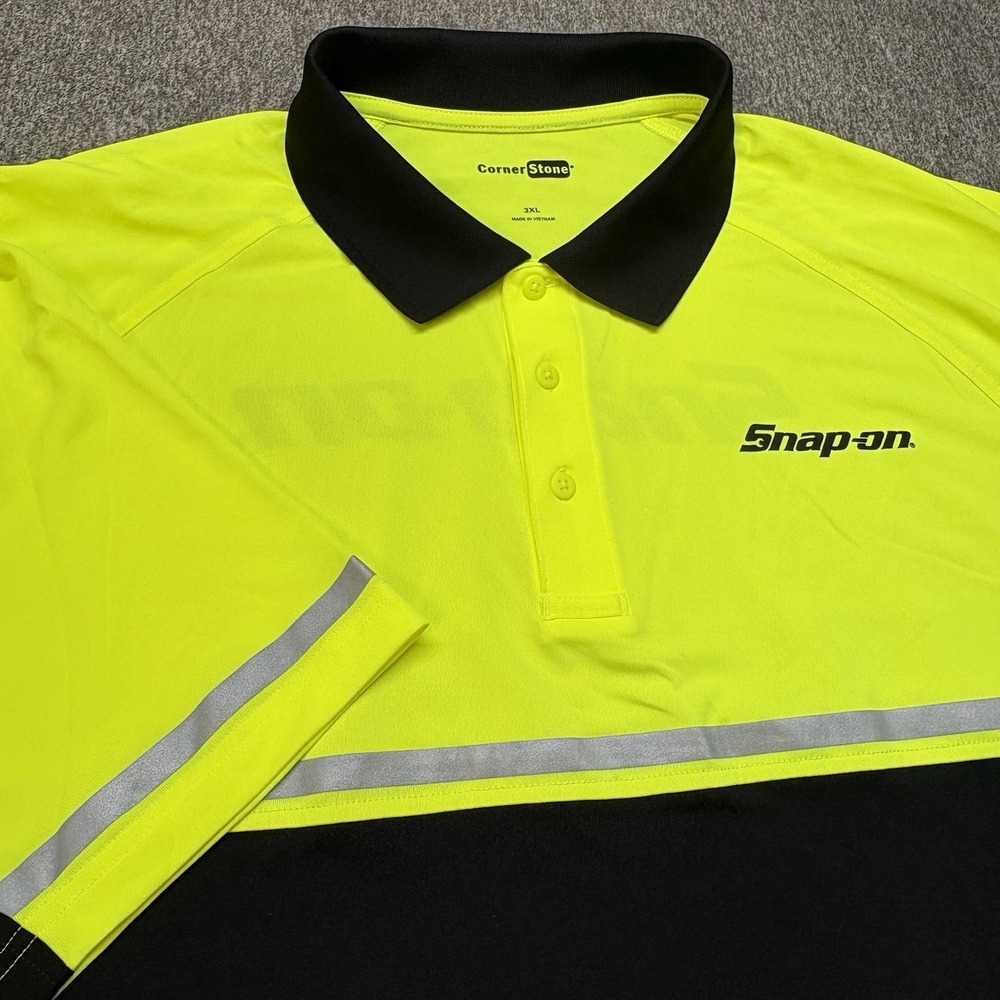 Snap‎ On Polo Shirt CornerStone CS423 Men's 3XL Lightweight Snag Proof High Vis